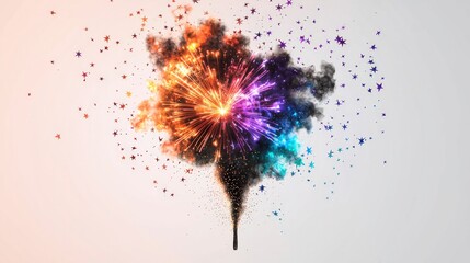 Festive Fireworks Explosion  Colorful Celebration Burst