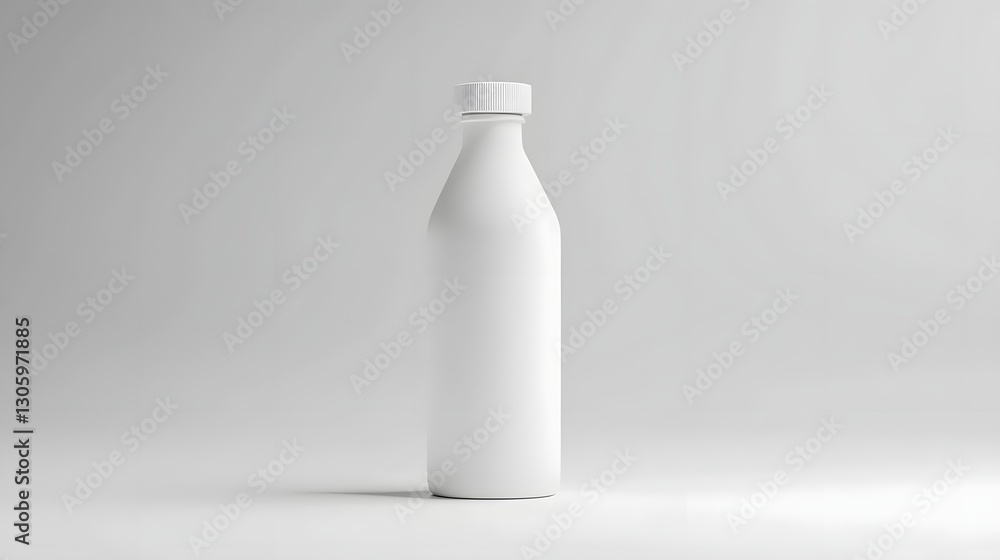 Poster photo of a recyclable carton bottle with a white matte finish and a modern cap design the bottle is 
