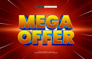 mega offer editable text effect with a deal and promo text effect