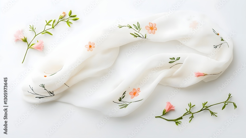 Poster photographic depiction of a bohemian summer fashion style featuring floral patterns flowing and diap