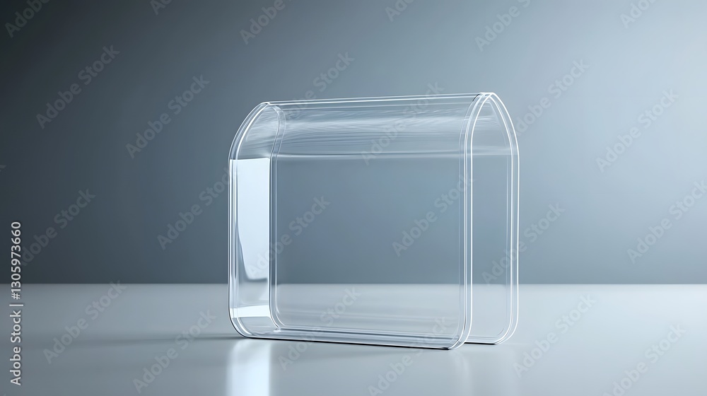 Poster photographic image of a clear plastic pouch with resealable zipper lock highlighting the transparenc