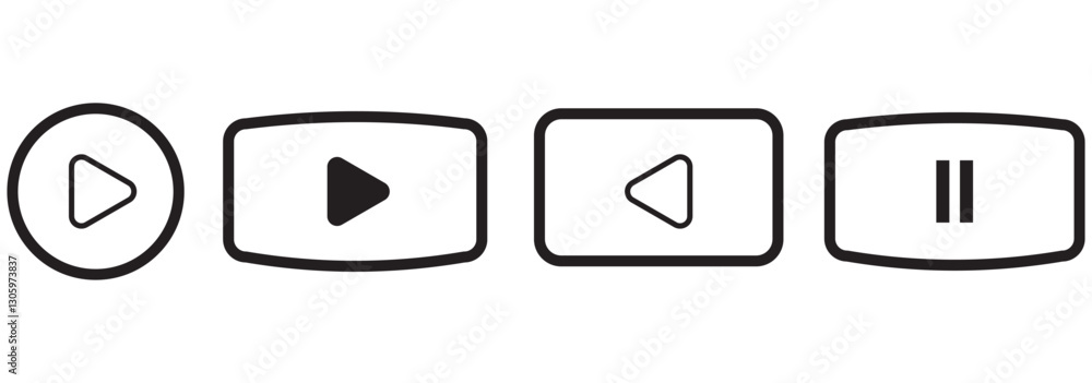 Poster play video sign or button vector. transparent play button isolated on transparent background. vector