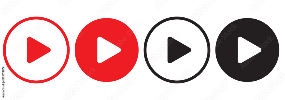 Poster play video sign or button vector. transparent play button isolated on transparent background. vector