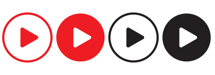 Play video sign or button vector. Transparent Play button isolated on transparent background. Vector