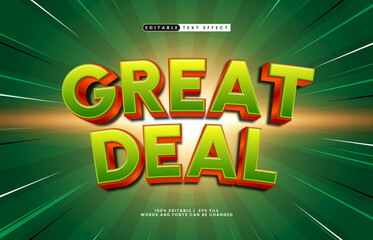 great deal editable text effect with a deal and promo text effect