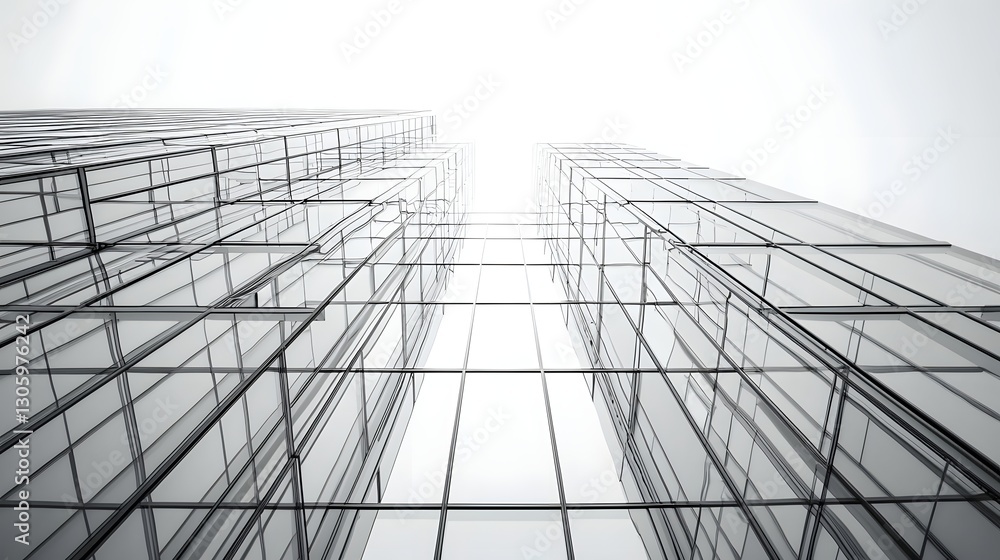 Fototapete sleek monochrome image focusing on the structure and geometric patterns of a greenhouse the striking