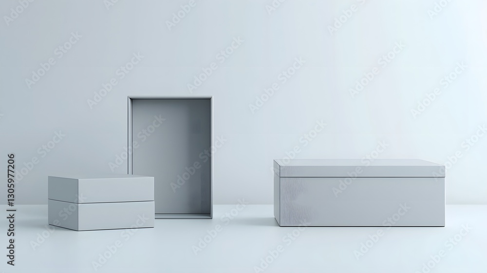Poster textured matte grey rigid box with magnetic closure a simple and elegant product design for packagin