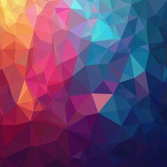 Fototapeta premium Dynamic mosaic of multicolored polygons creating a striking modern backdrop, digital, wallpaper