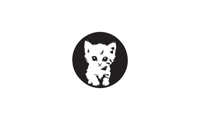 Cute kitten logo design