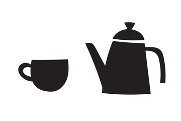 カップとポットのイラストセット