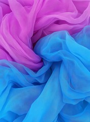 Abstract Swirling Purple and Blue Fabric Texture Background