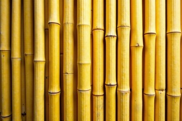 Fototapeta premium Golden Bamboo Stalks Arranged Vertically in a Tight Formation Creating a Striking Textural Background