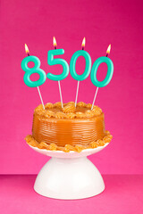 Number of followers or likes - Candle number 8500.