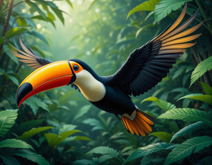 Obraz premium Vibrant Beauty: The Bold Colors and Charisma of Toucans