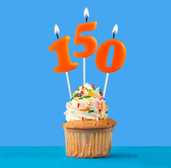 Number of followers or likes - Candle number 150.