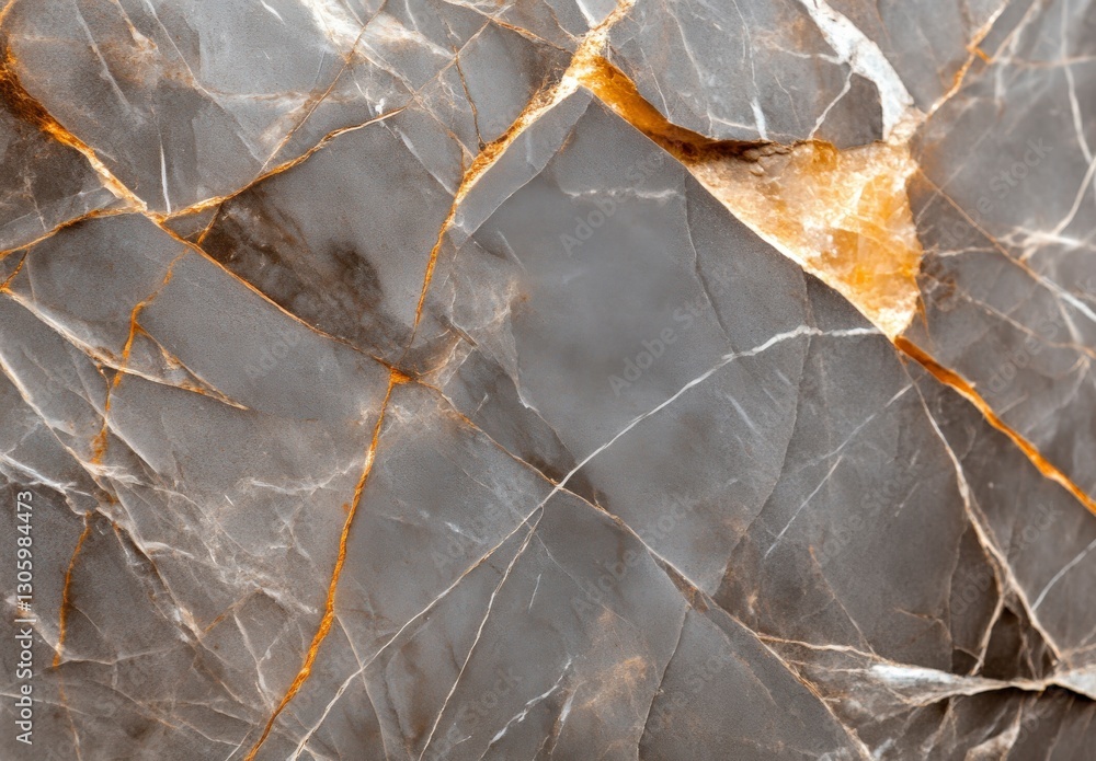 Aufkleber close-up view of natural stone surface with unique veins and patterns in earthy tones and subtle tex
