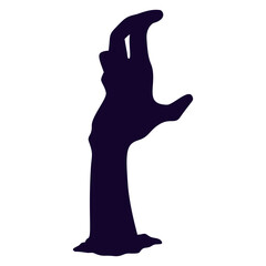 Halloween Zombie Hand Silhouette. Isolated on White Background.