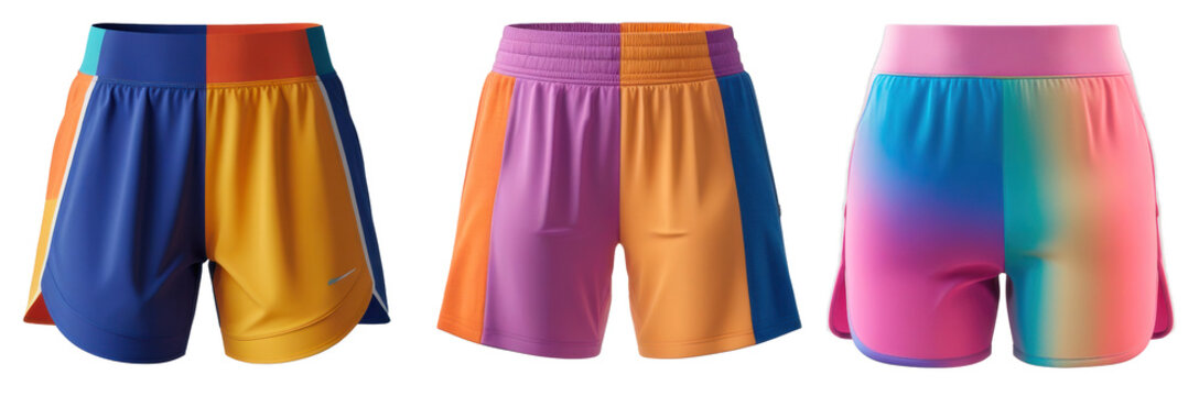Shorts deportivos coloridos. PNG.