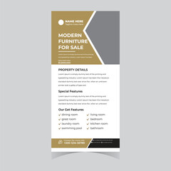 Real estate business modern home for sale dl flyer marketing rack card leaflet design template