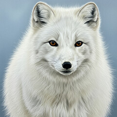 Naklejka premium Arctic Fox Drawing Colored