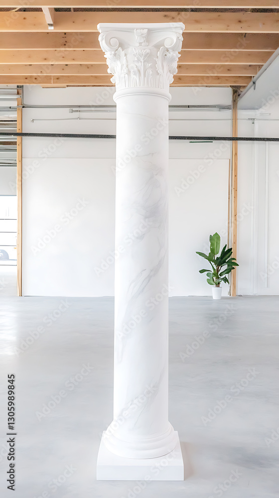 Aufkleber elegant marble column displaying classical architecture in minimalist gallery environment
