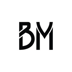 BM monogram logo design letter text name symbol monochrome logotype alphabet character simple logo