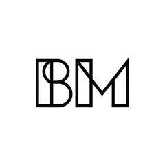 BM monogram logo design letter text name symbol monochrome logotype alphabet character simple logo