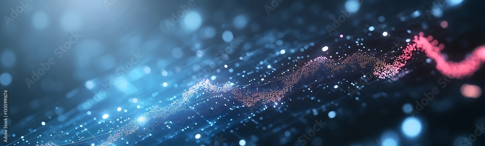 Poster Futuristic image of quantum computing in finance with a glowing aesthetic.