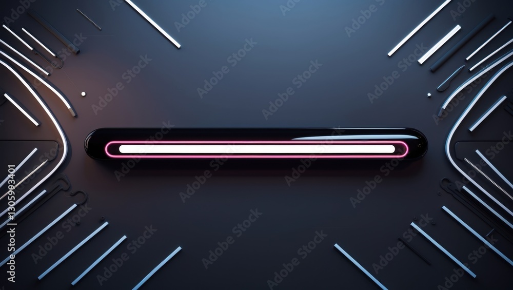 Aufkleber futuristic, illuminated strip light against a sleek dark background with abstract lines creating an 
