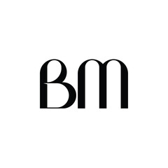 BM monogram logo design letter text name symbol monochrome logotype alphabet character simple logo