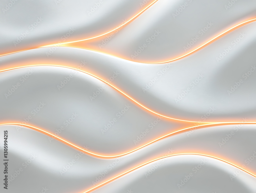 Poster flowing waves of light and shadow abstract design digital art modern environment close-up perspectiv