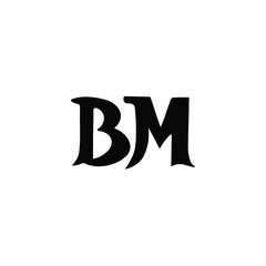 BM monogram logo design letter text name symbol monochrome logotype alphabet character simple logo