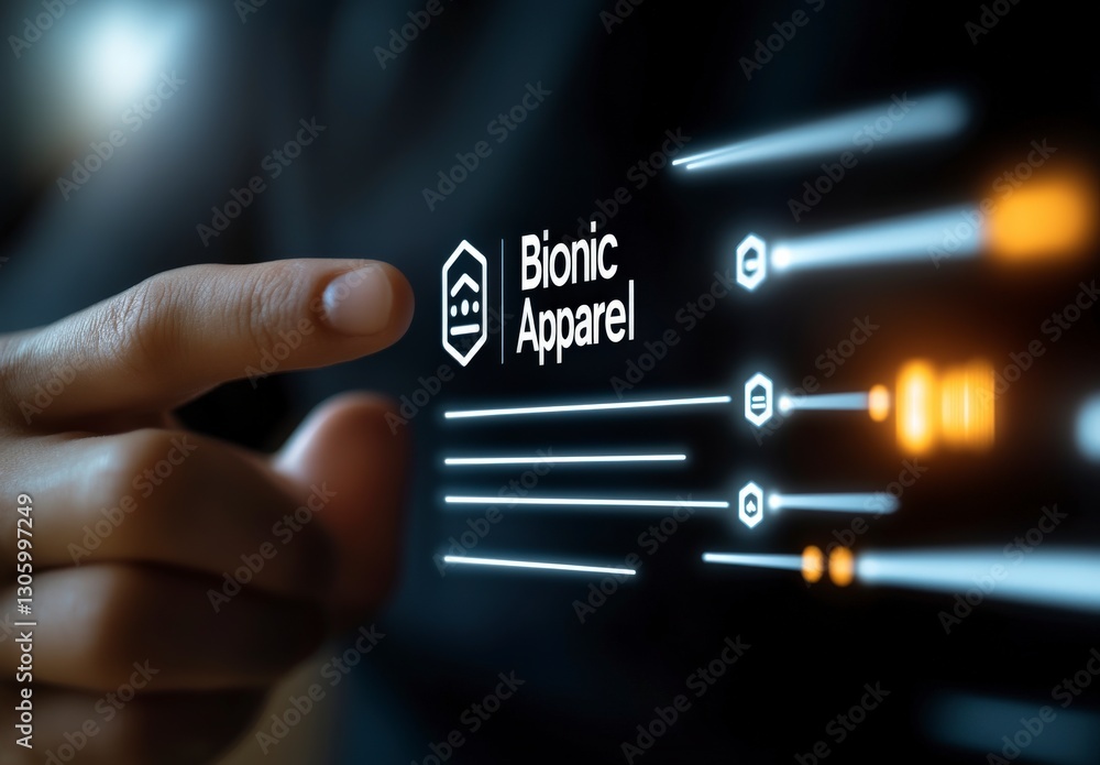Aufkleber Innovative Touch Interface for Bionic Apparel with User Hand Interaction and Visual Elements