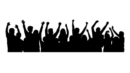 PNG  Cheering crowd silhouette audience adult.