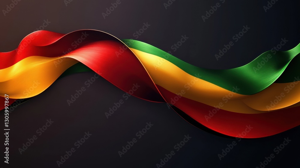 Poster vibrant flowing ribbons of color: a striking representation of harmony and unity