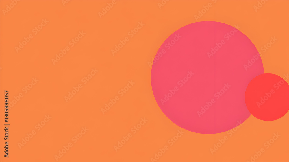 Poster abstract background with overlapping pink and red circles on an orange backdrop; ideal for presentat