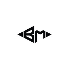 BM monogram logo design letter text name symbol monochrome logotype alphabet character simple logo