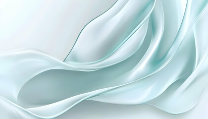 Obraz premium Abstract flowing teal fabric; elegant, soft, smooth waves; perfect for background, design, or texture.