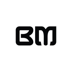 BM monogram logo design letter text name symbol monochrome logotype alphabet character simple logo