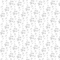 Art & Illustration with many question marks, exclamation marks, mathematical signs and numbers