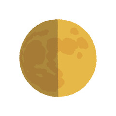 アナログ手描き風の月