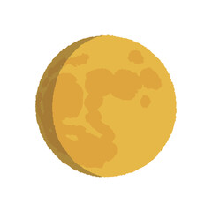 アナログ手描き風の月