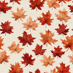 Obraz premium Seamless pattern of autumn leaves wallpaper for background decoration nature-inspired design warm tones