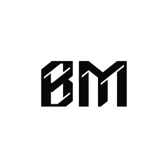 BM monogram logo design letter text name symbol monochrome logotype alphabet character simple logo