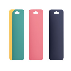 Bookmarks Mockup isolated on transparent white background, clipping path