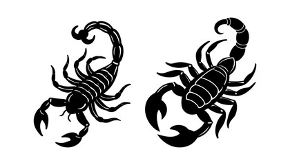 Set Of  Scorpion Silhouette Vector Illustration on white background