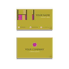 Real Estate Name Card Template isolated on white background