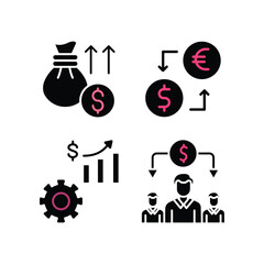 Finance and Business Growth Icons Set.