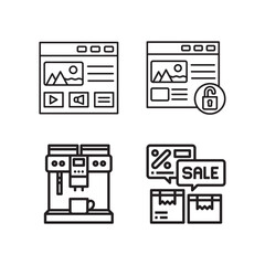 E-commerce and Online Shopping Icons Set.