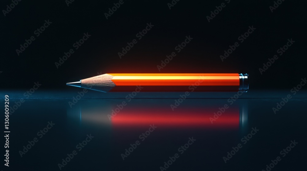 Poster floating pencil icon transitioning into a blinking cursor, smooth animation effect